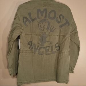NWT SPIRIT JERSEY “Almost Angels” green canvas jacket 🔥 unisex 🔥 oversized